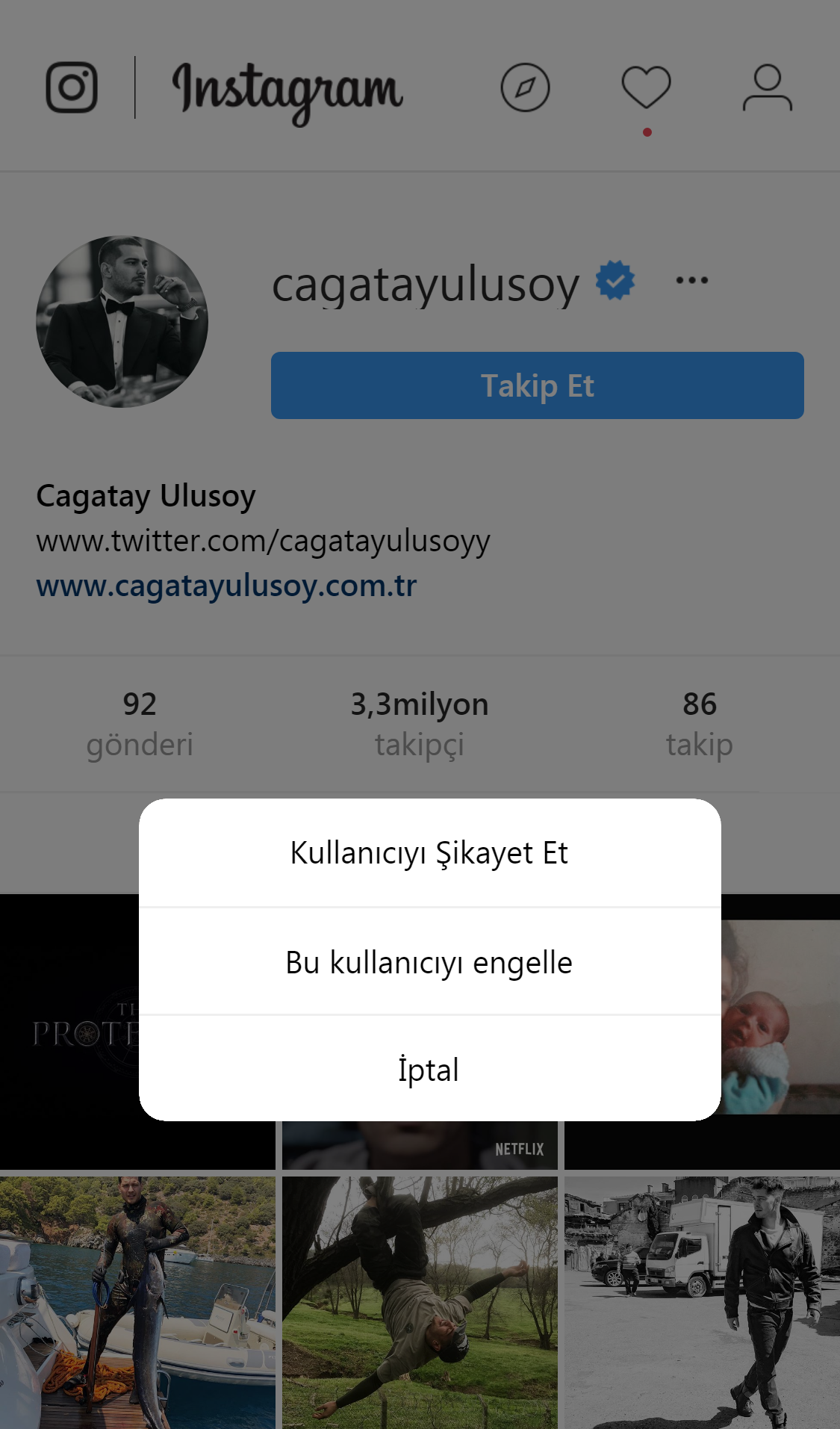 İnstagram hesap engelleme